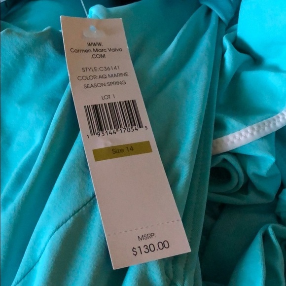 CARMEN Marc Valvo Halter One Piece Swimsuit - Picture 6 of 6